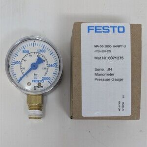 NEW FESTO 8071275 JN 2000 PSI Manometer Pressure Gauge MA-50-2000-1/4